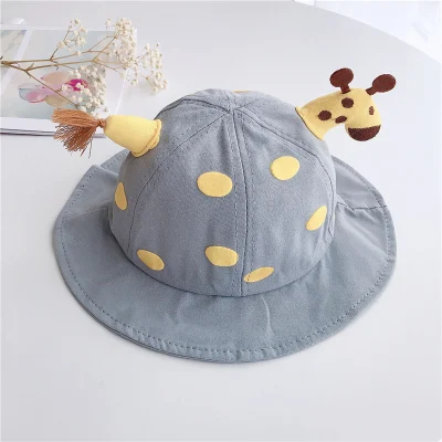 Niedliche Giraffe Kinder Eimer Hut Polka DOT Print Barrel hat