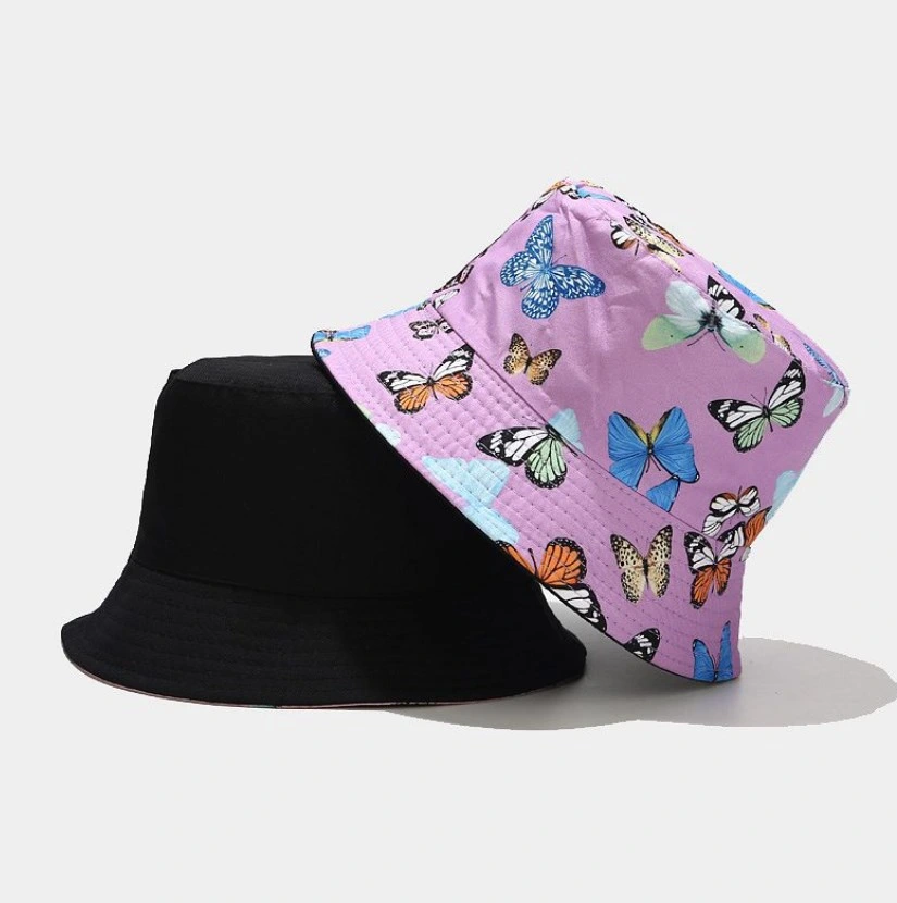 Hot Sales New Fashion Summer Outdoor Butterfly Print Bucket Hat