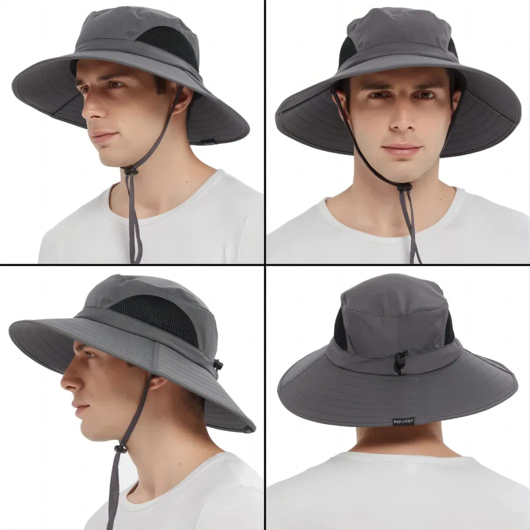 Popular Design Men and Women Waterproof Wide Brim Sun Straw Cap Bucket Hat