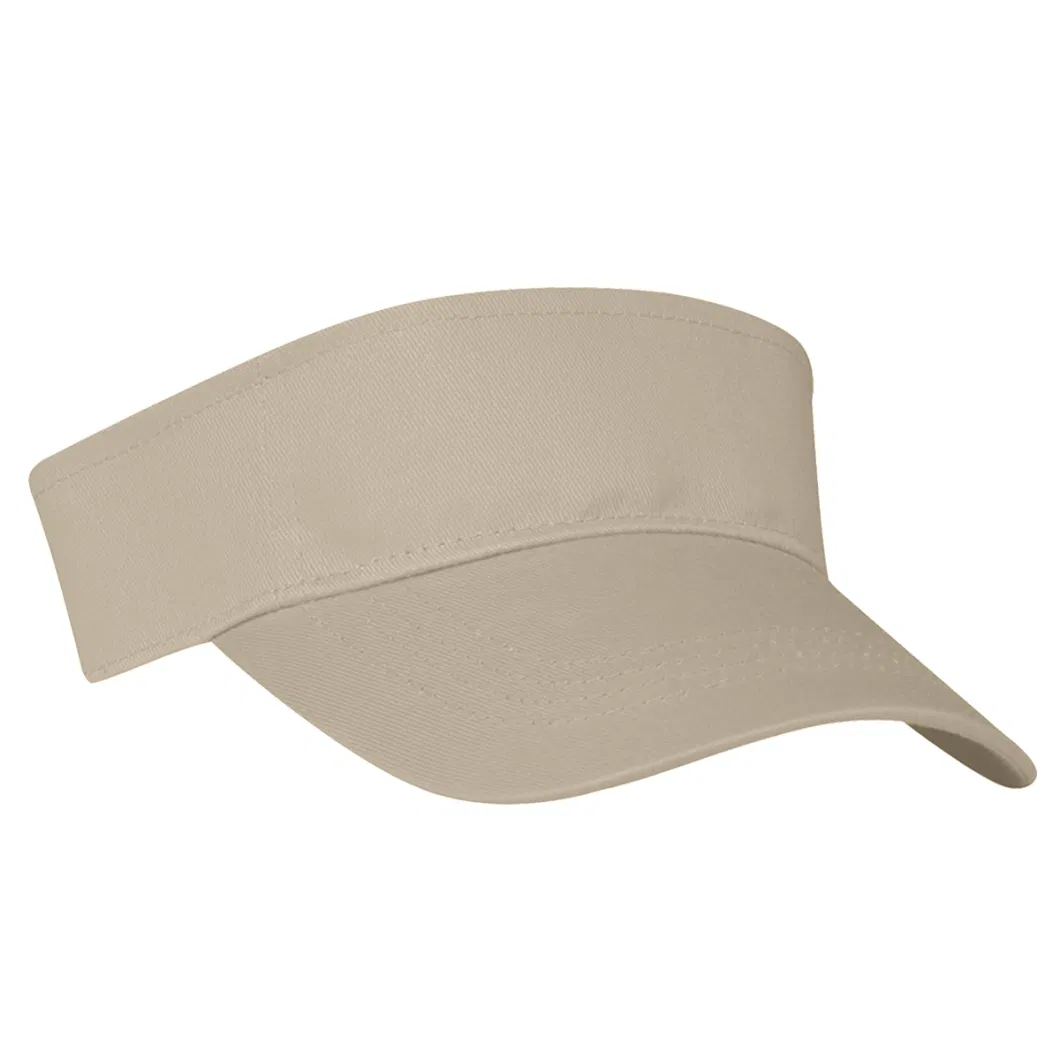 100% Brushed Cotton Twill Cap Sun Visor Hat with Adjustable Hook and Loop Closure Golf Visor