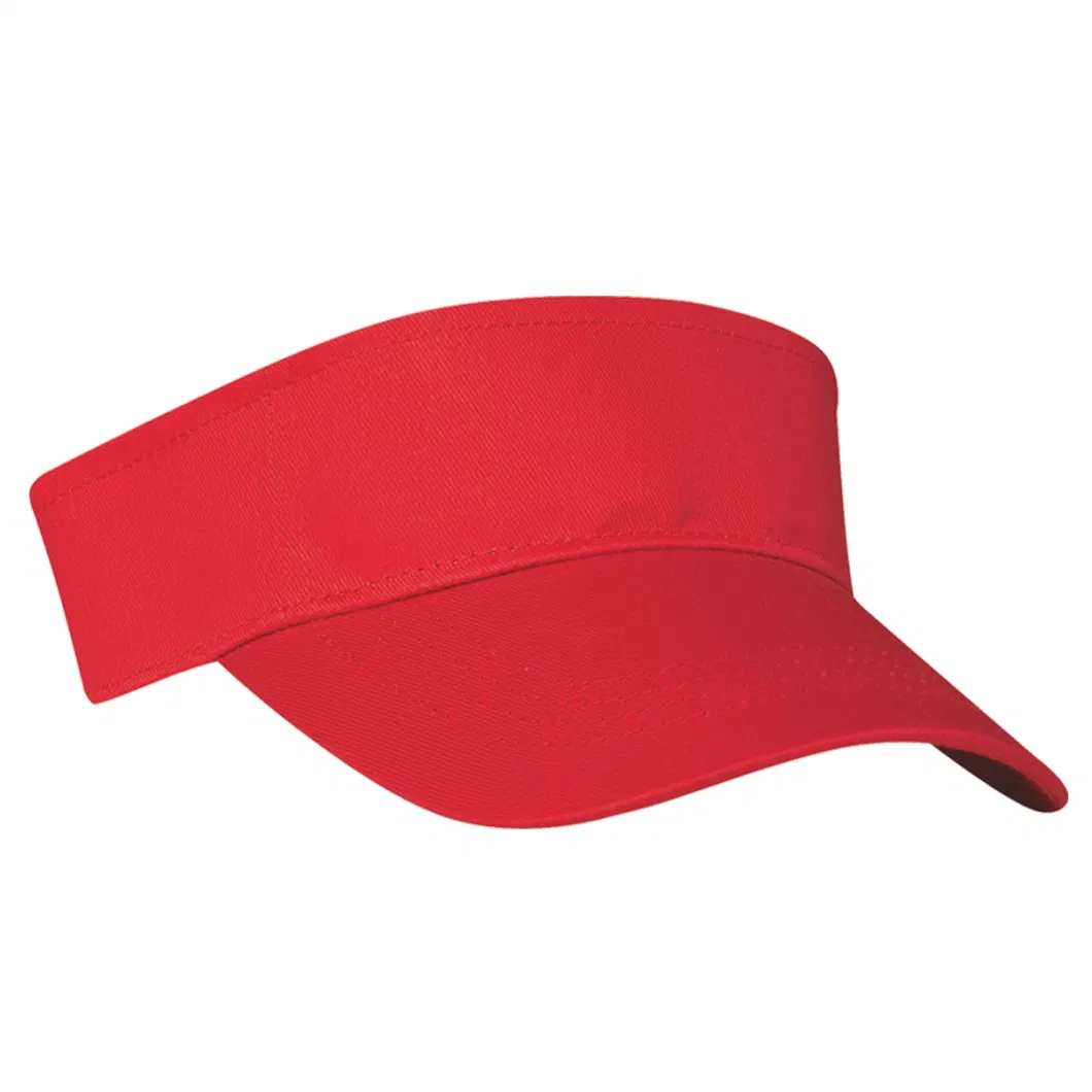 100% Brushed Cotton Twill Cap Sun Visor Hat with Adjustable Hook and Loop Closure Golf Visor