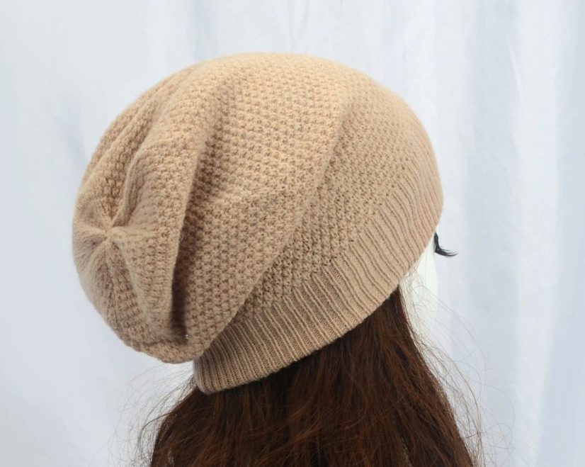 Fashionable Warm Plush Winter Beanie Cap Soft Knitted Slouchy Hat