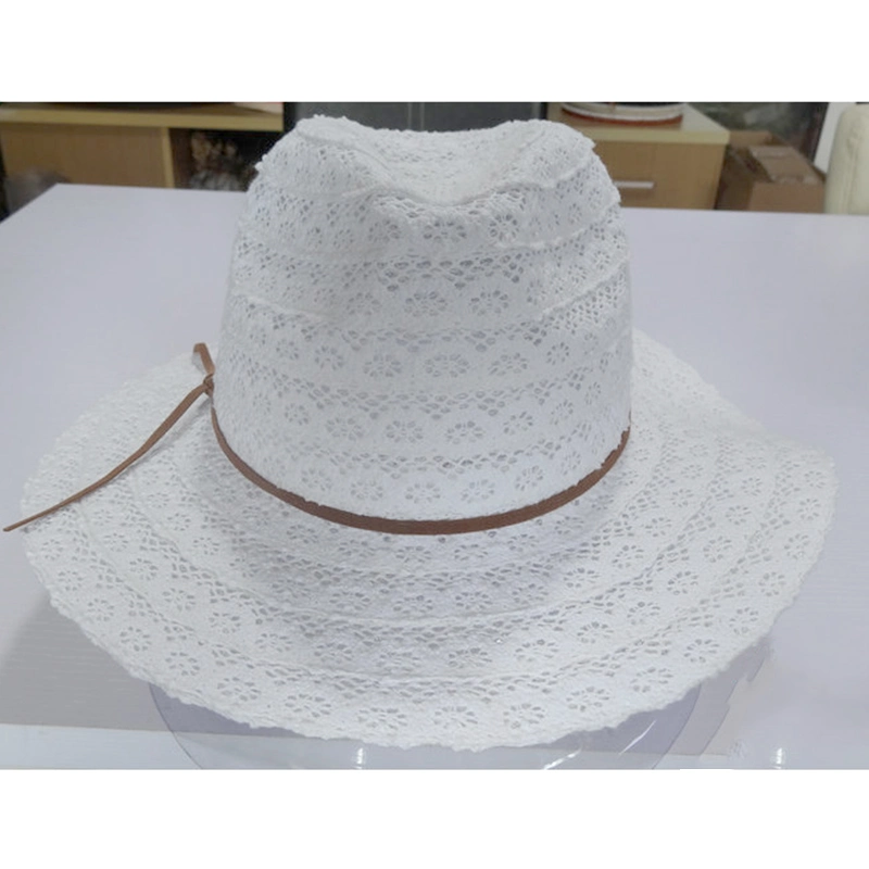 Woman&prime;s Fashion Lace Triby Fake Suede Designer Brand Sun Visor Panama Hat