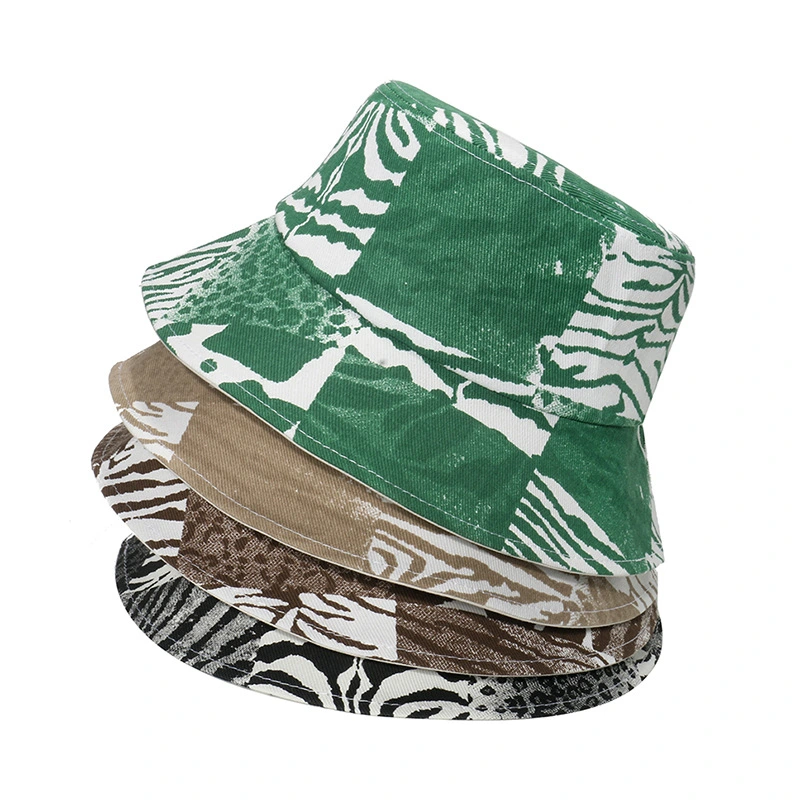 High Quality New Trend Custom Cotton Printed Striped Outdoor Sports Bucket Hat