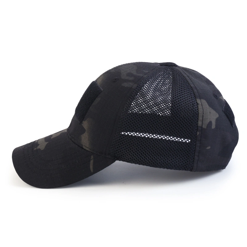 Tactical Army Camouflage Baseball Cap Mesh Sports Cap with Woven Patch Camo Trucker Hat