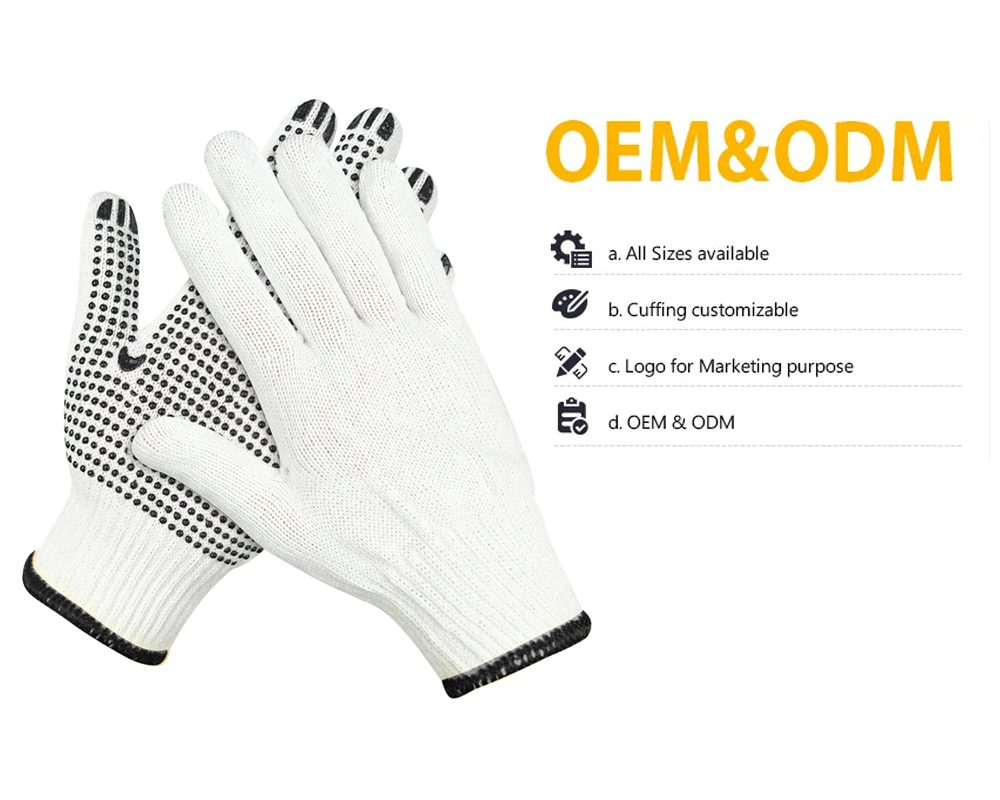 China Wholesale Price Safety/Work/Labor Glove Industrial/Construction/Working Guante PVC Dotted/Dots Cotton Knitted Gloves