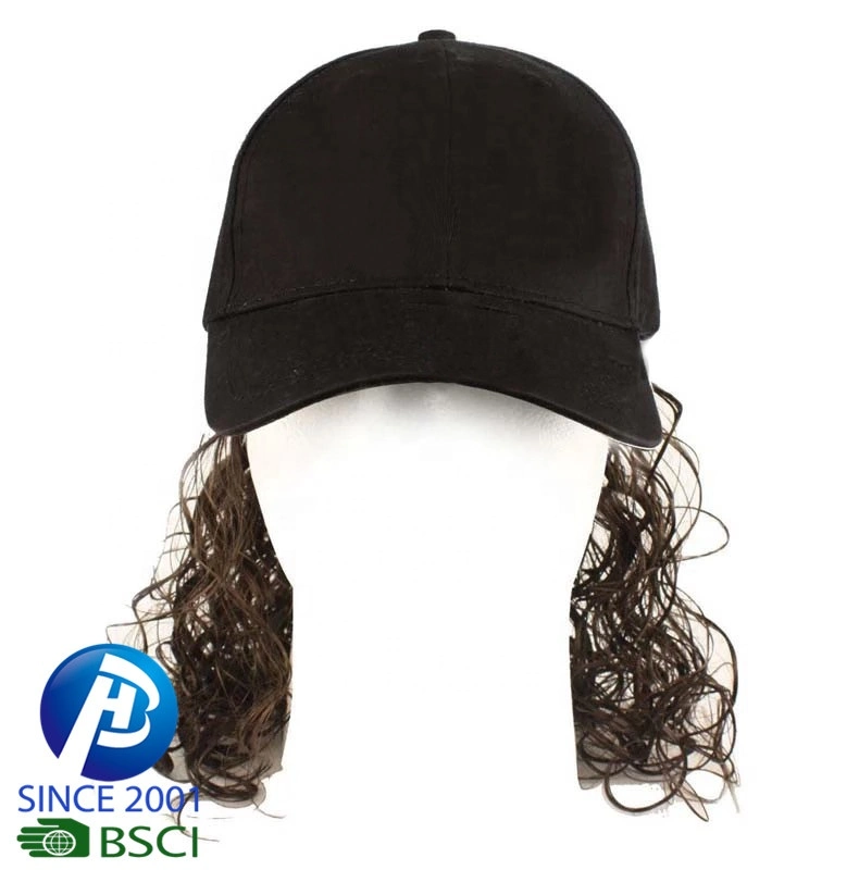 Wig Hat Women&prime;s Long Hair Baseball Cap Fashionable and Versatile Baseball Hat