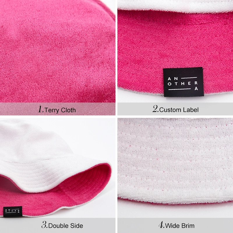 Wholesale Custom Logo Terry Cloth Bucket Hat for Women Men