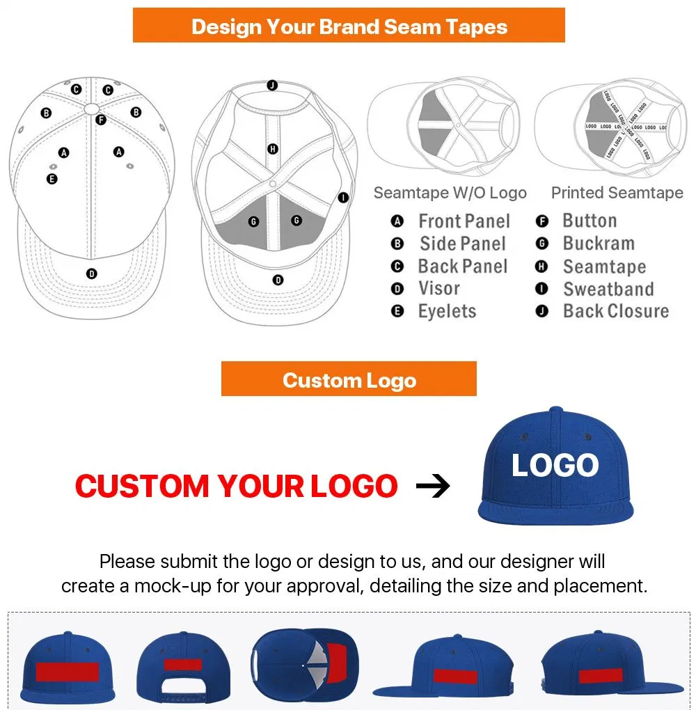 OEM Custom Kids 5 Panel Unstructured Hat Quick Dry Waterproof Patch Logo Snap Back Snapback Caps