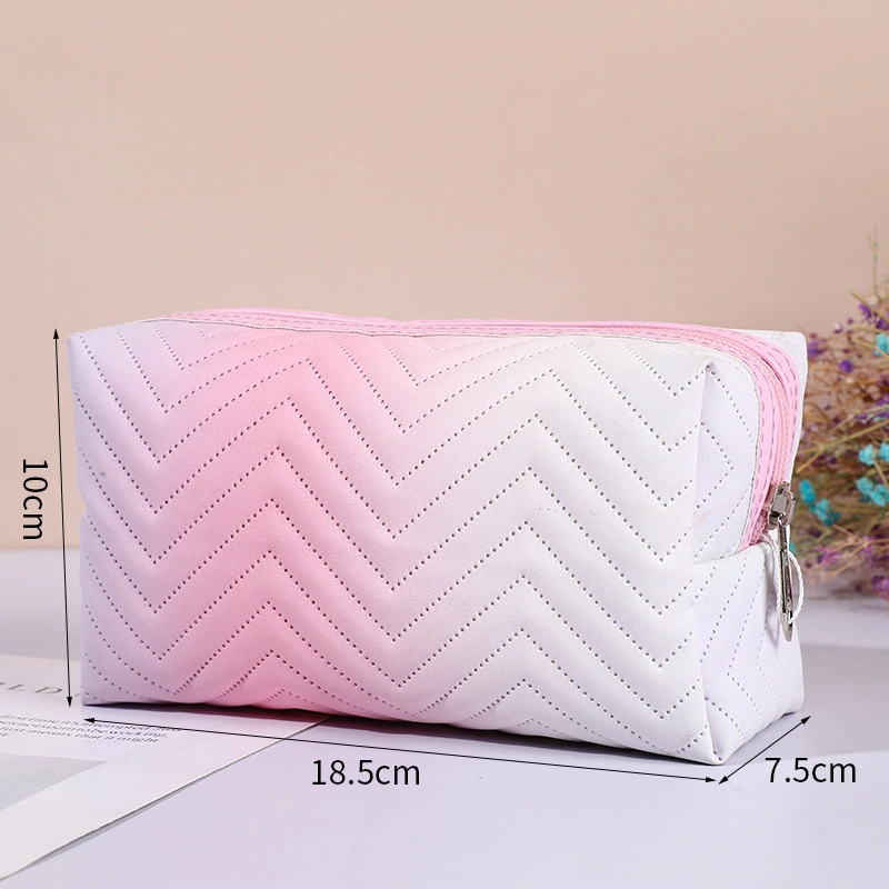 Factory Custom Logo Women PVC Makeup Cosmetic Pouch Travel Promotional Leather PU Cosmetic Bag