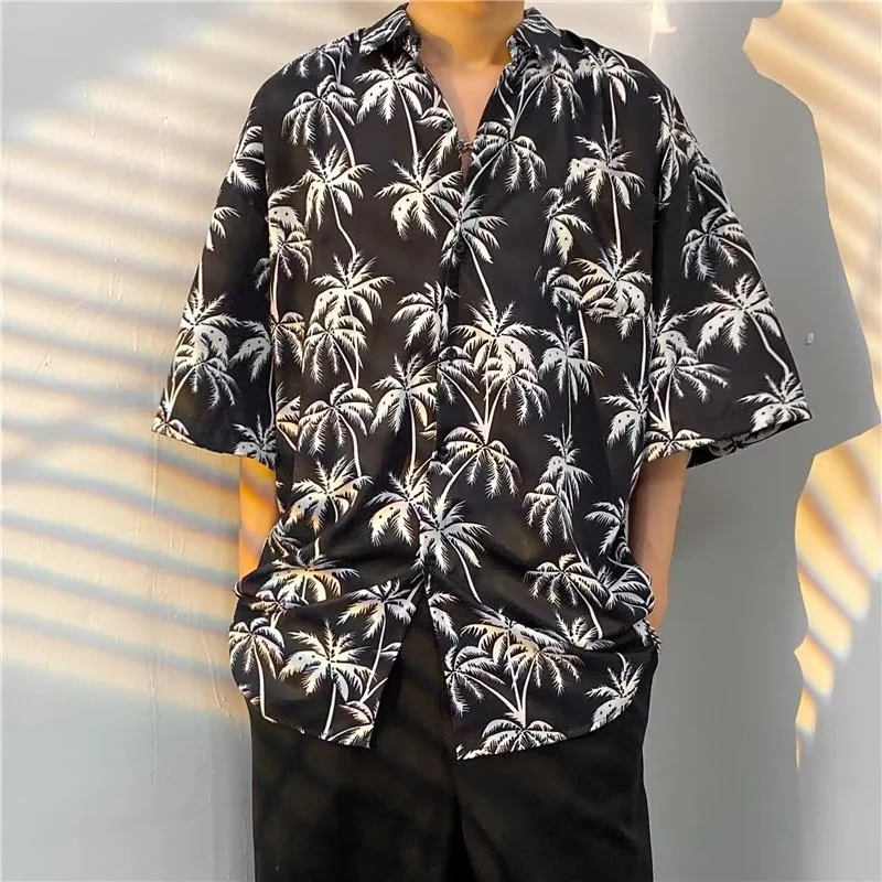 Fashion Casual Hawaiian Print Men&prime;s Sleeveless Shirt Summer Harbor Trend Loose Size