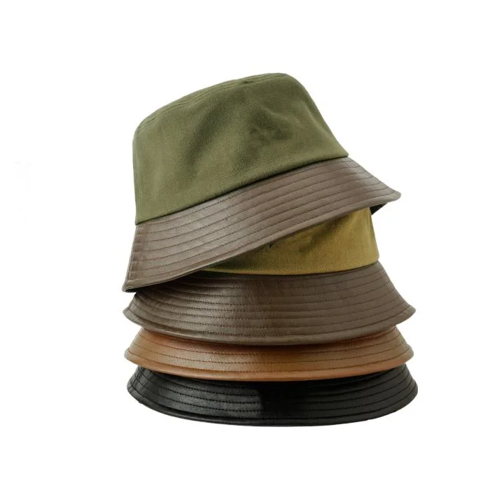 Spring Autumn Women Men Fashion New Arrival Bucket Hat Outdoor Casual Cute Leather Brim Fisherman Hat