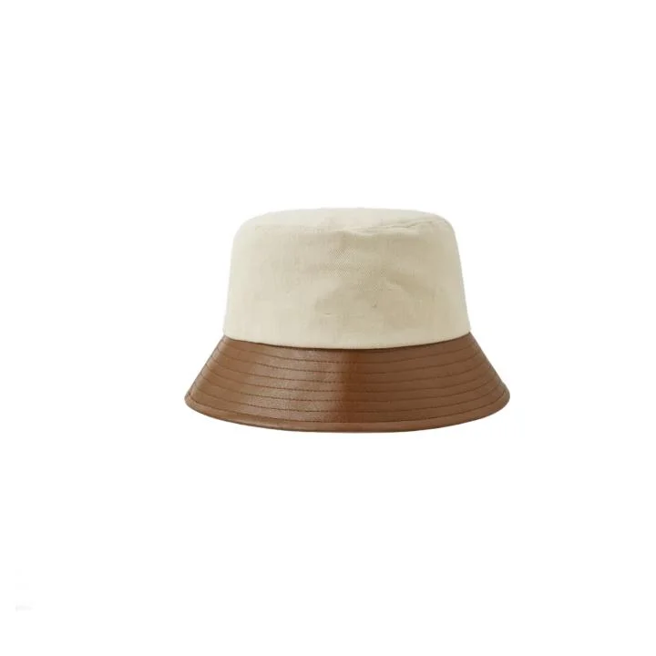 Spring Autumn Women Men Fashion New Arrival Bucket Hat Outdoor Casual Cute Leather Brim Fisherman Hat