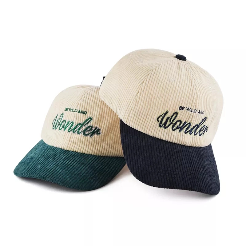 Custom Embroidery Logo 6 Panel Corduroy Hat