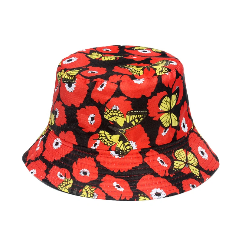 Custom Logo Bucket Hat Summer Fisherman Gorras, Women Reversible Sun Cap