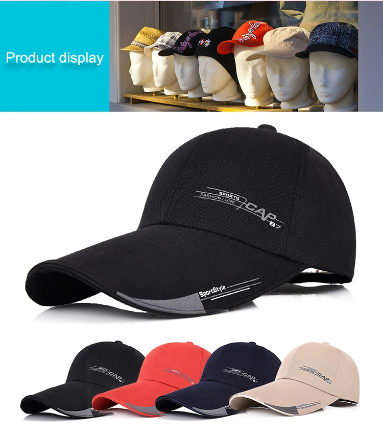 Promotional Wholesale Custom Logo Cotton Sport Embroidery Baseball Cap Customized Fashion 6 Panel Metal Buckle Flat Visor Mesh Panel Plain Snapback Golf Hat Cap