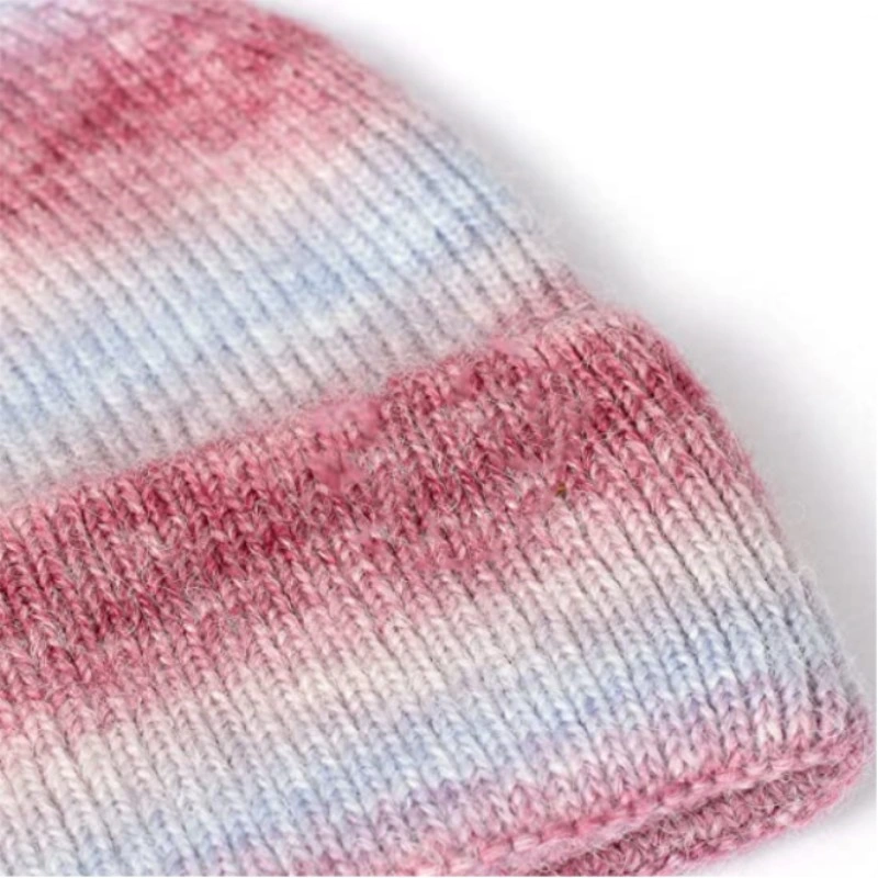 2023 Fashionable Wholesale Knitted Gradient Beanie Hats Colorful Wrap Head Hat