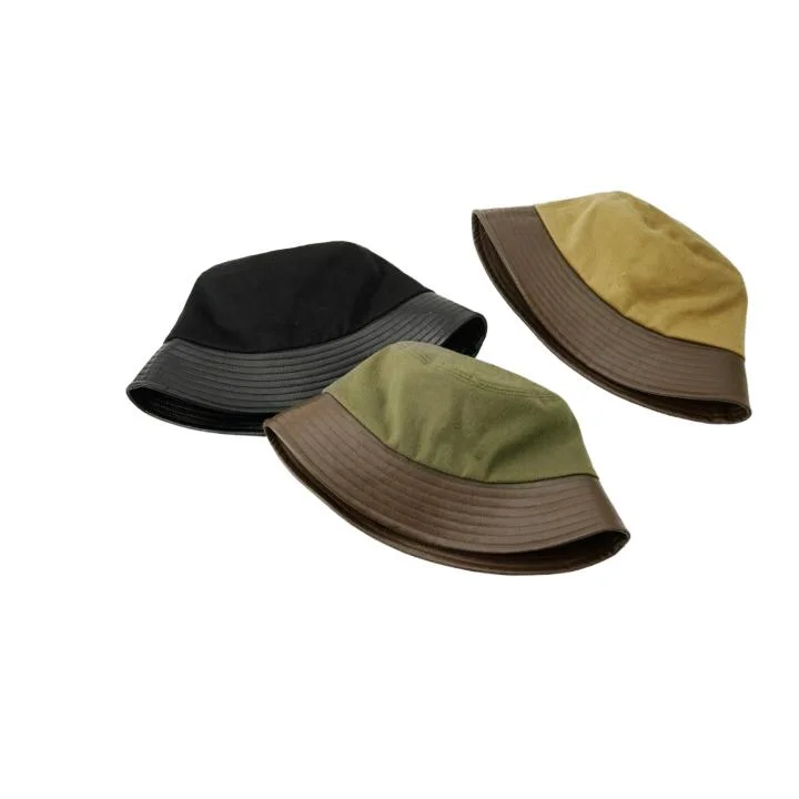 Spring Autumn Women Men Fashion New Arrival Bucket Hat Outdoor Casual Cute Leather Brim Fisherman Hat