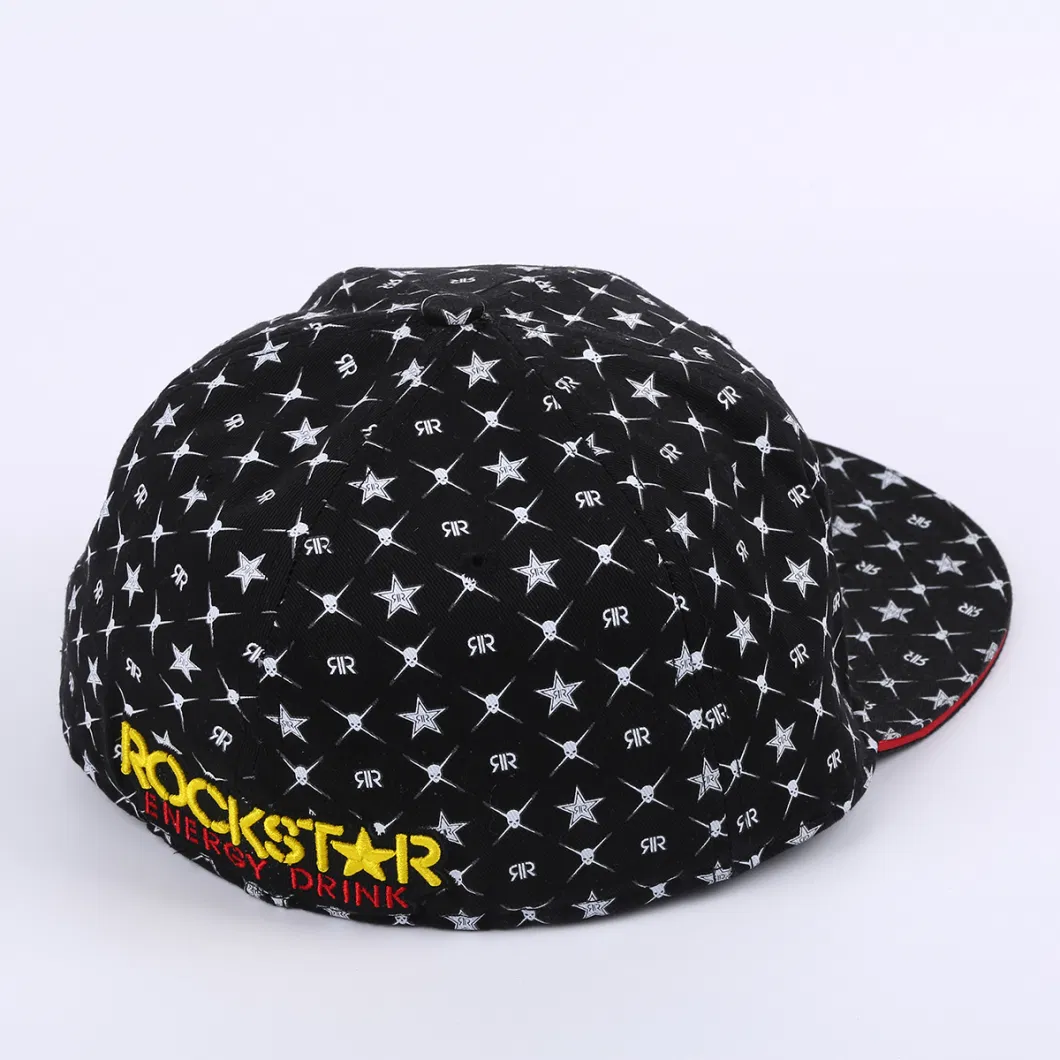 High Quality Hip Pop Cap Flex Fit Closure 6 Panel Snapback Cap Hat Flat Brim with Custom 3D Embroidery Logo