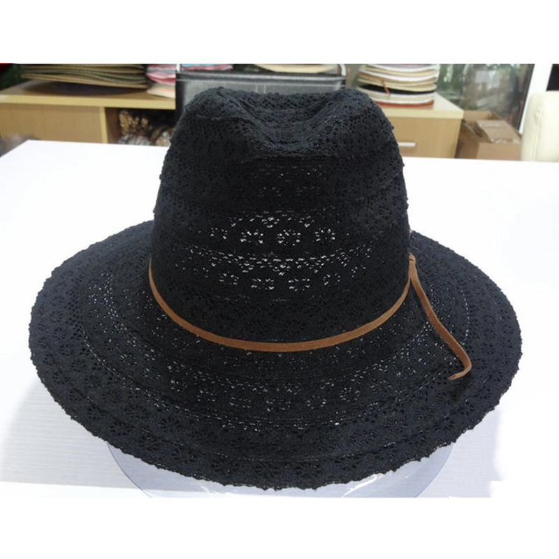 Woman&prime;s Fashion Lace Triby Fake Suede Designer Brand Sun Visor Panama Hat