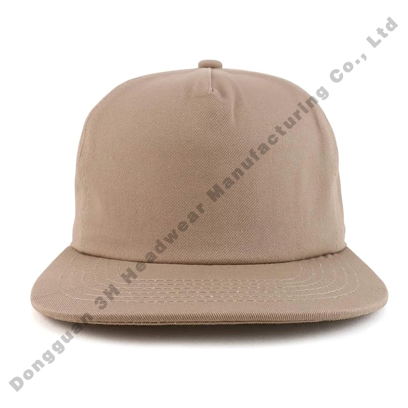 High Quality Unstructured Flat Brim 5 Panel Plain Baseball Cap for Men Custom Blank Snapback Caps Hats