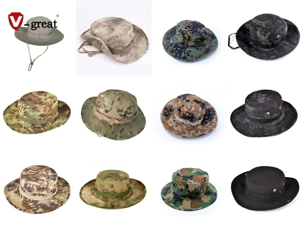 Custom Camo Outdoor Hunting Army Tactical Military Boonie Bucket Hat for Men