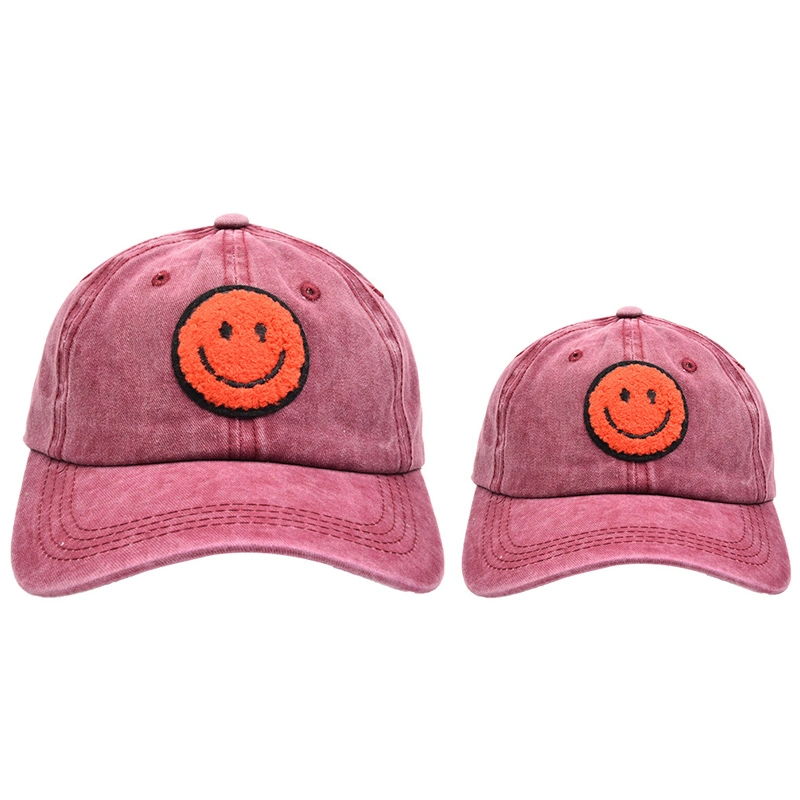 2023 New Do Old Washed Smiling Face Parent-Child Baseball Cap Summer Outdoor Sunscreen Shade Cap (CFCP006)