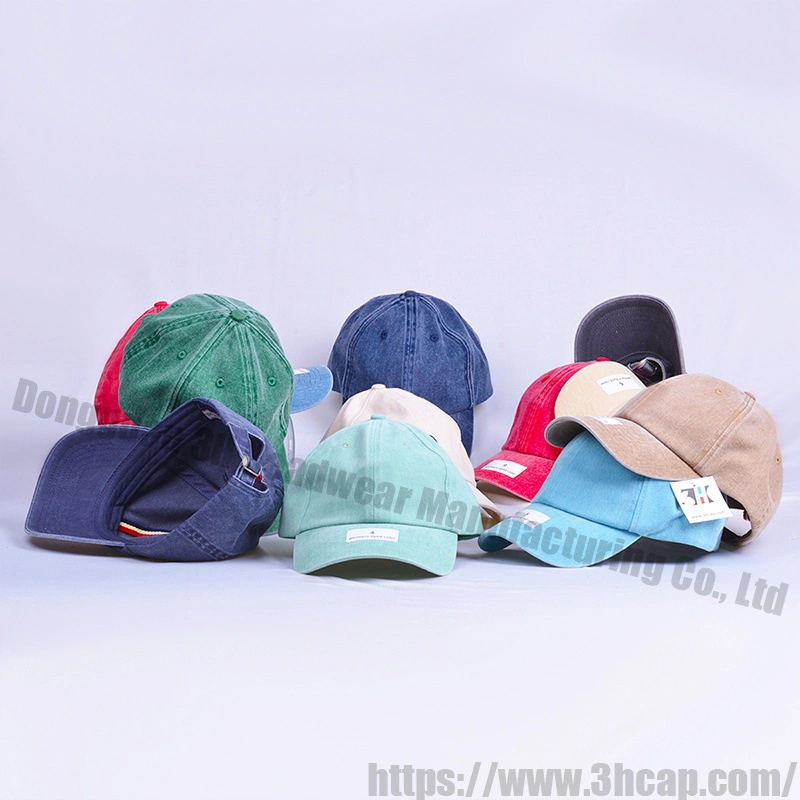 6 Panel Adjustable Plain Vintage Cotton Gorras Custom Blank Unstructured Washed Baseball Caps Dad Caps Hats