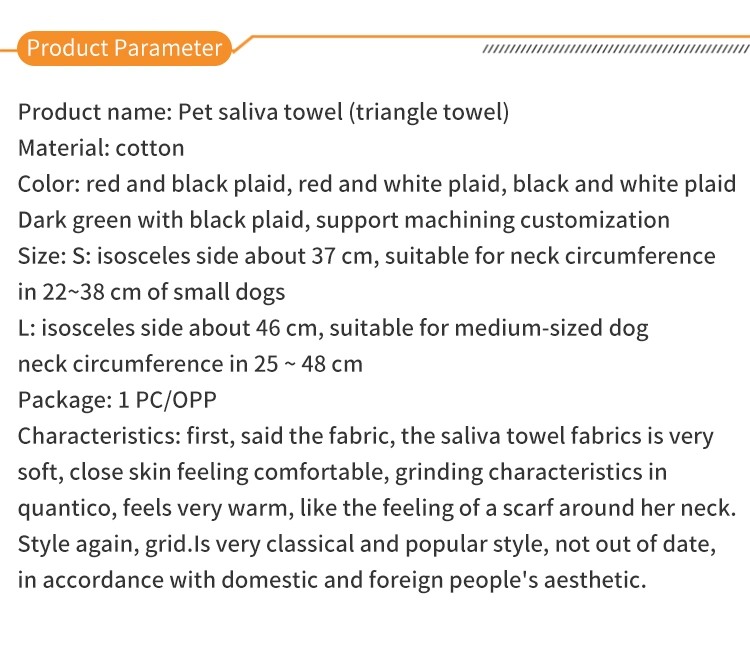 Fashion Fancy Customizable Double-Layer Cotton Plaid Triangle Scarf Pet Bandana