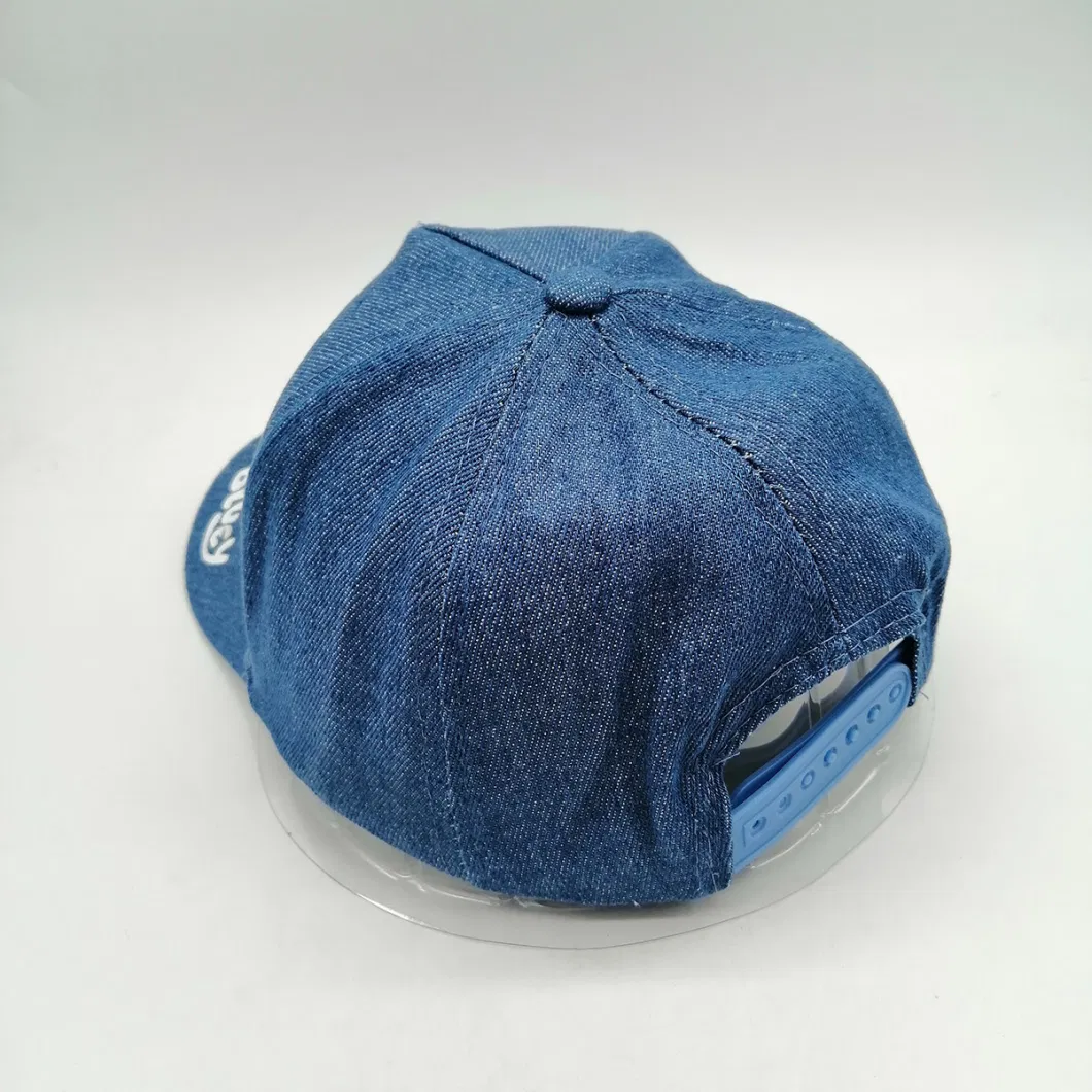 Kids Baseball Cap with Rubber Patch Printing Denim 5 Panel Sports Children Cap Hat