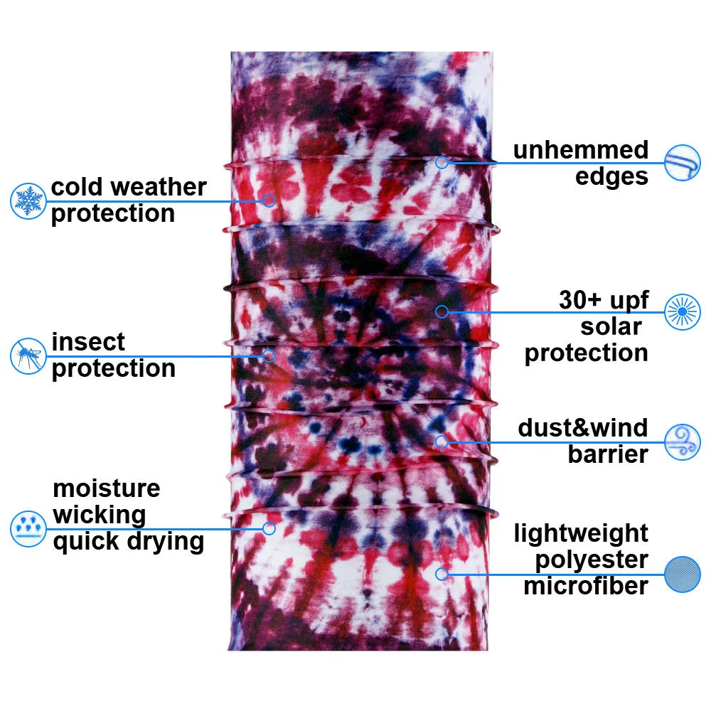 Multifunctional Seamless Scarf Custom Polyester Fishing Face Headwear Custom Bandana Tube Neck