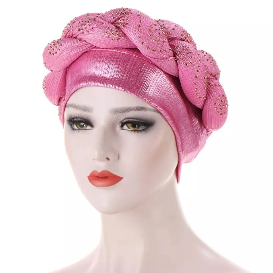 Turban Hats Women Muslim Beads Headscarf India Turban Hat for Women