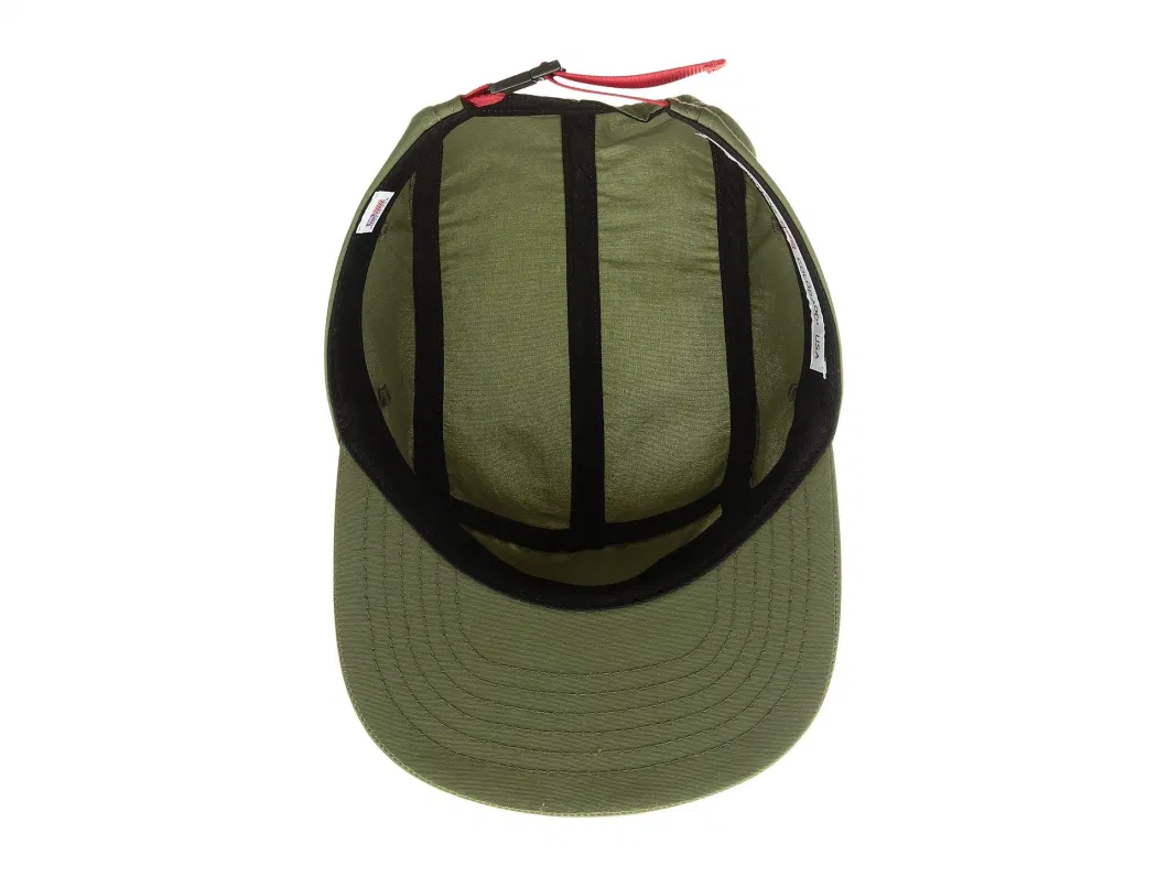 Wholesale 100% Nylon Classical Adjustable Flat Brim 5-Panel Outdoor Unstructured Camp Hat