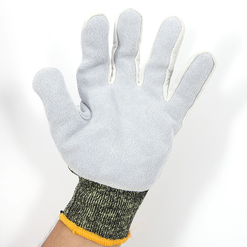 Aramid Sewing Leather Work and Safety Gloves in Camouflage