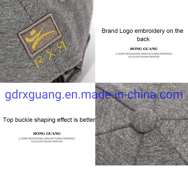 Custom Embroidery Logo Suede Flat Brim Snapback Baseball Cap