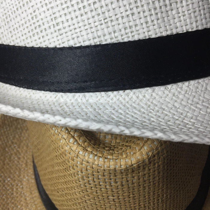 Custom Paper Straw White Custom Panama Chapeau Men&prime;s Sombrero Fedora Hat with Ribbon