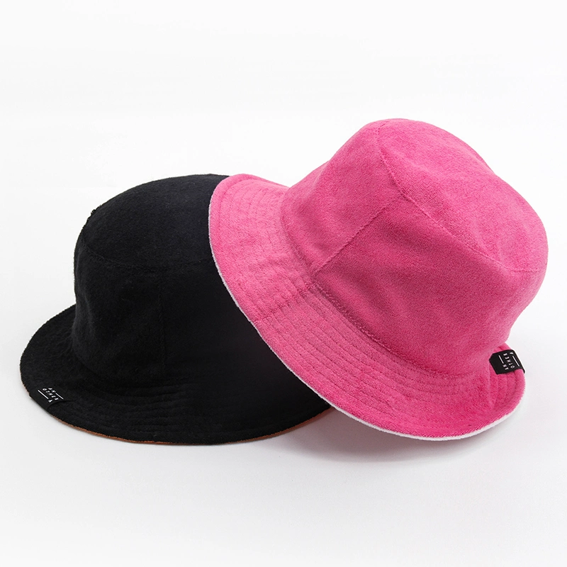 New Design Plain Dyed Unisex Women Terry Cloth Spring Custom Bucket Fisherman Hat