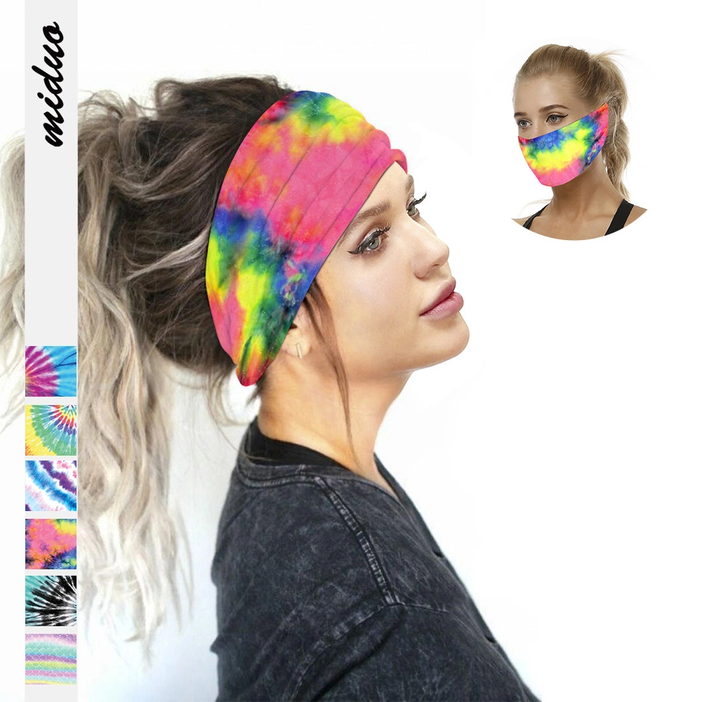 Fashion Hairband Outdoor Sports Headband Multi-Function Dust Proof Digital Printing Tie-Dye Women Bandana