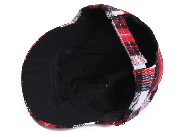 Colorful Custom Design Plaid Cotton Cycling Cap