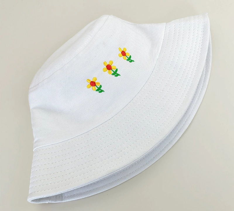 Leisure Flower Embroidery Bucket Hat