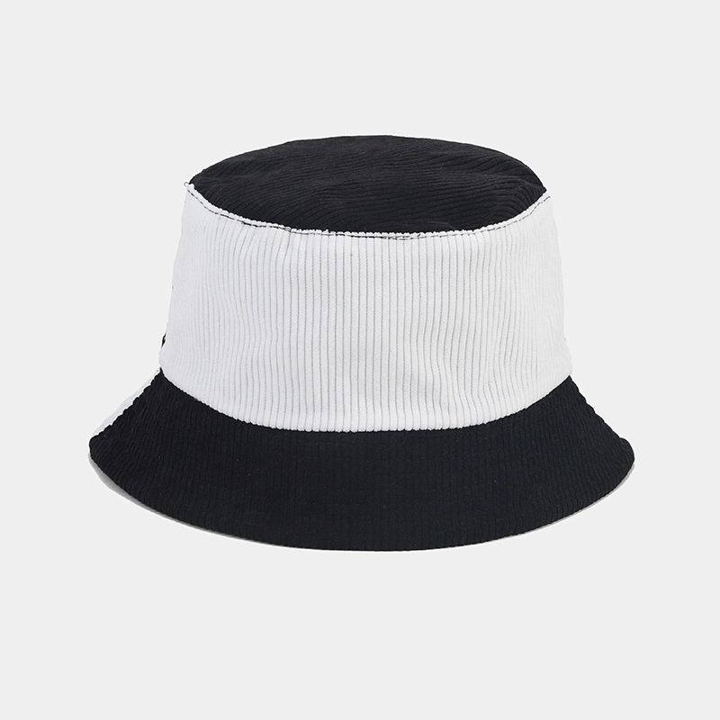 Wholesale Color Contrast 2 Tones Thin Stripes Corduroy Fisherman Buckets Hats