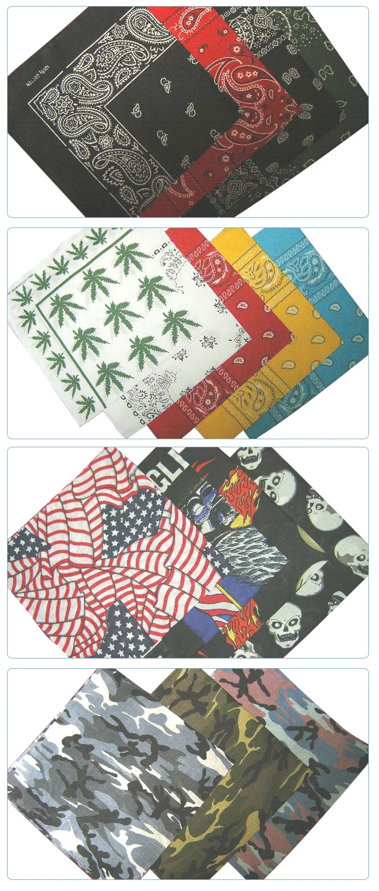 Customized Size 100% Cotton Pocket Hankie /Men&prime;s Bandanas with High Quality Satin Cotton Bandana