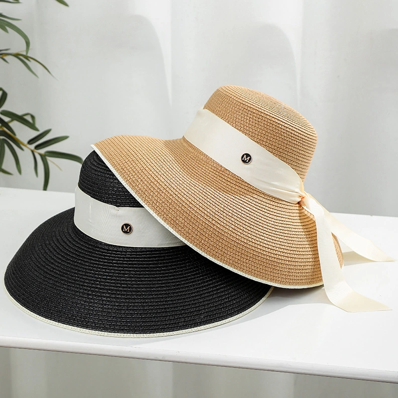 Designed Straw Fashion Adults Paper Wholesale Embroidered Summer Beach Knitted Straw Hat