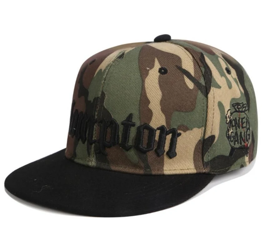 Custom Logo Design Camouflage Cottom Twill Snapback Cap Army Military Hunting Cap