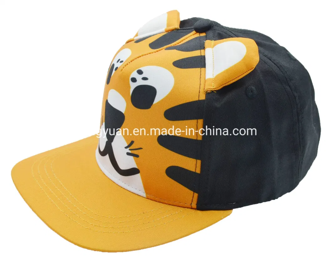 Wholesale Cotton Children Flat Tongue Baseball Cap with Animal Printing BSCI, Oeko Tex