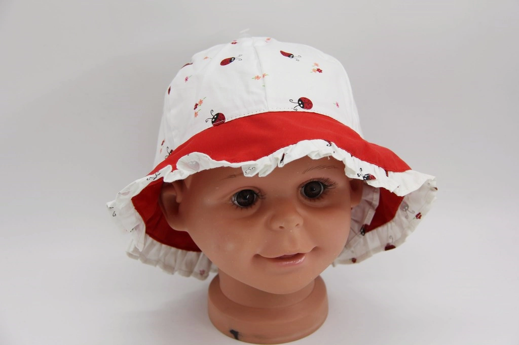 Child Ladybird Bucket Hat Cotton Summer Woven