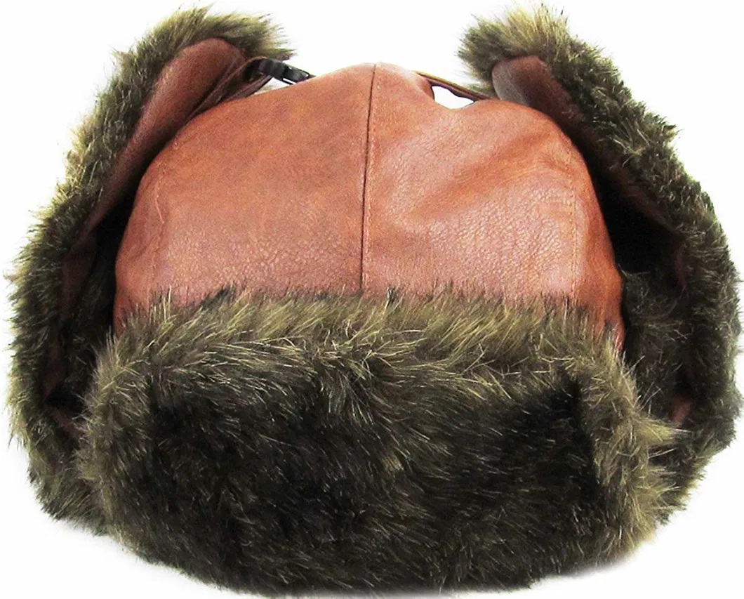 Wholesale Good Quality Winter Trooper Trapper Hunting Warm Leather Hat Ushanka Fur Aviator Hat