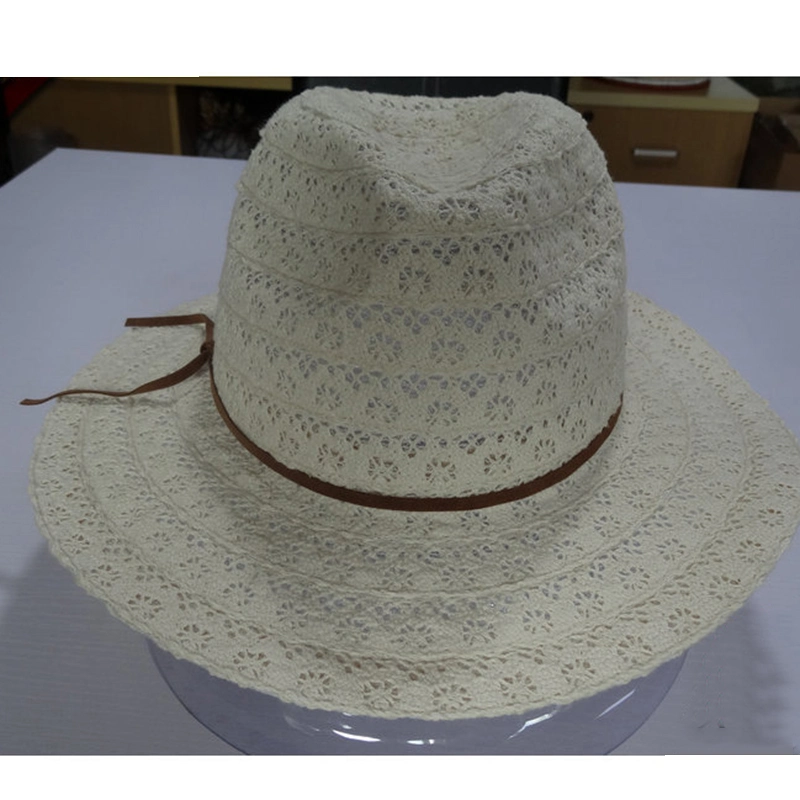 Woman&prime;s Fashion Lace Triby Fake Suede Designer Brand Sun Visor Panama Hat