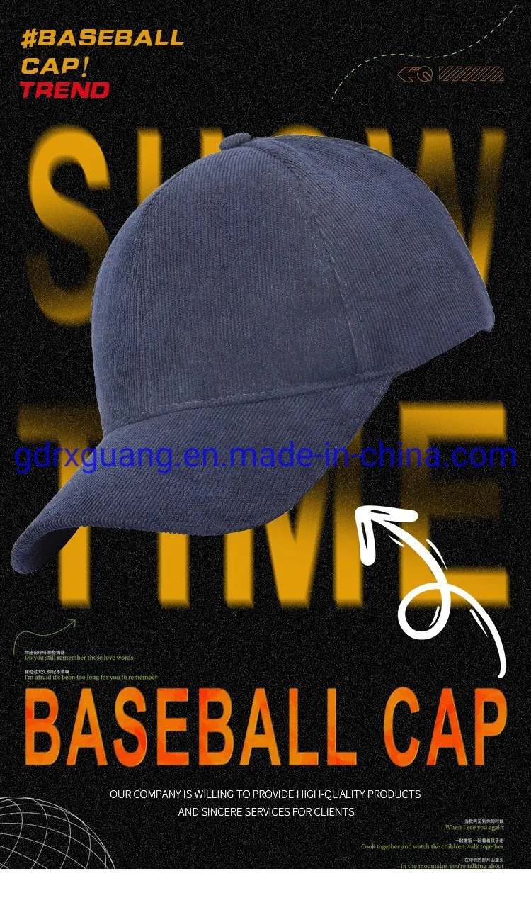 Wholesale Design 6 Panel Blank Baseball Caps Custom Corduroy Hats