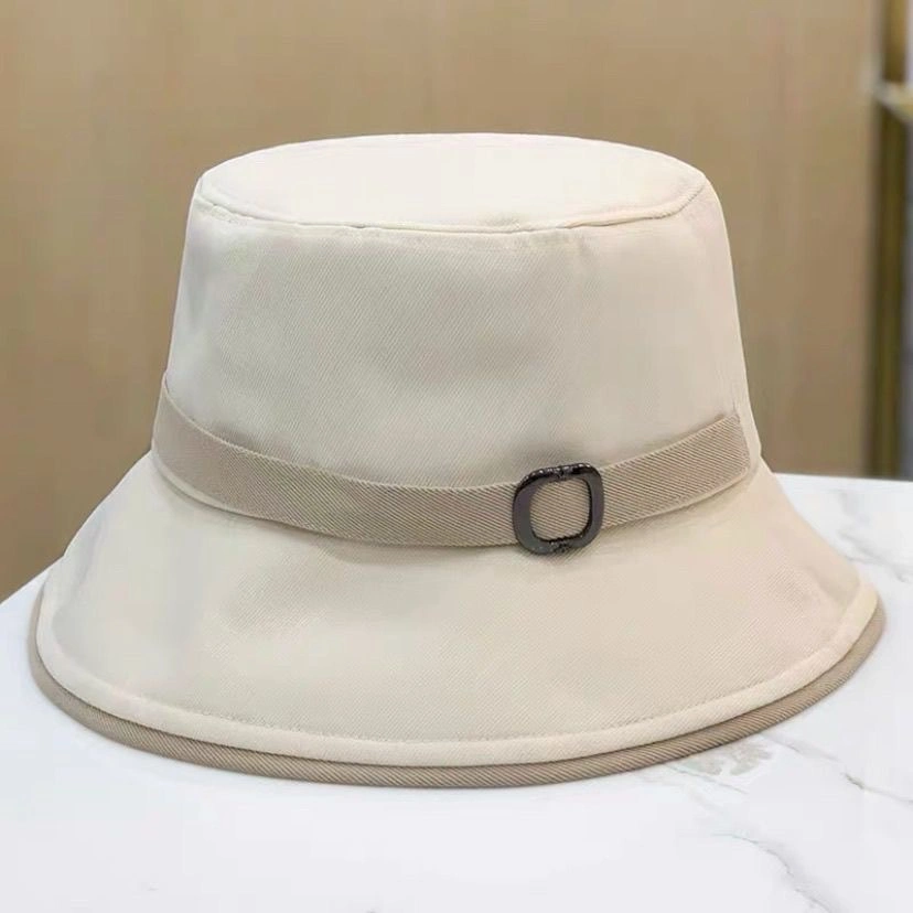 Simple Black Bucket Hat with Ribbon and Decoration Button